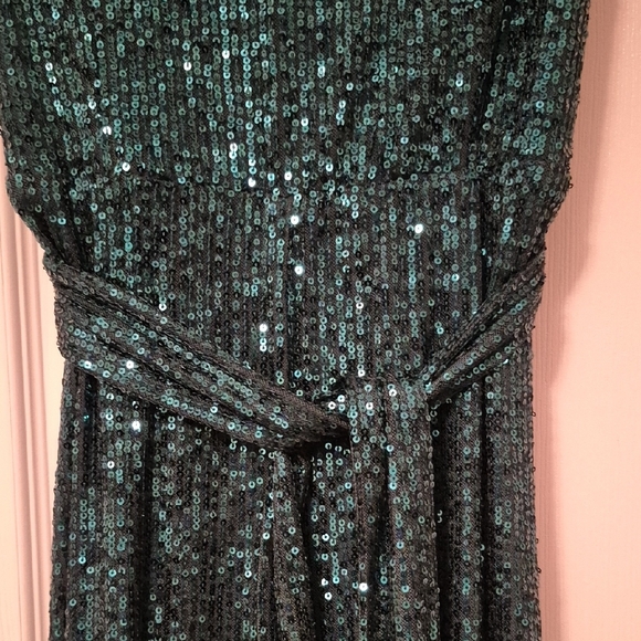 Versona Teal Sequin Jumpsuit - Picture 5 of 7